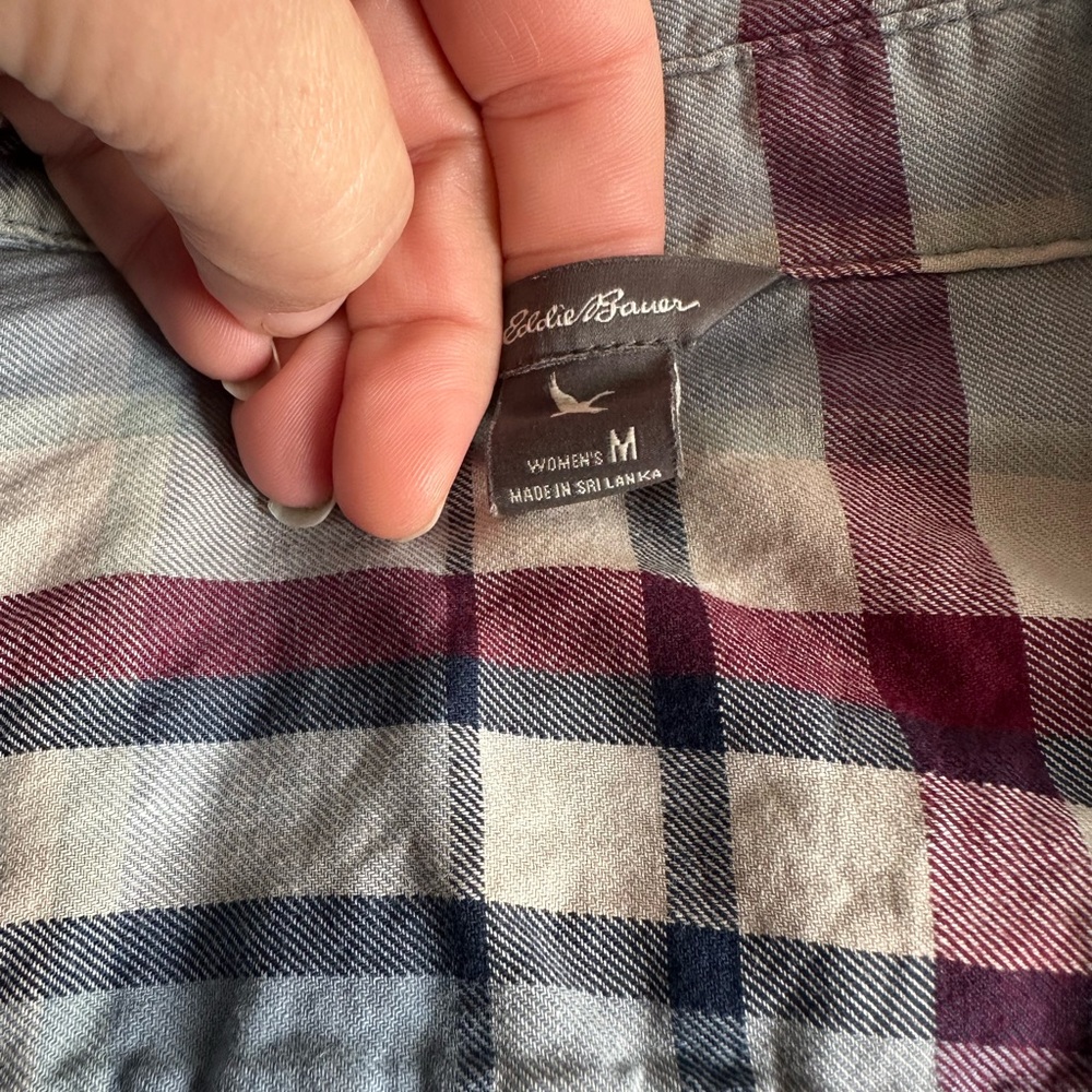 Eddie Bauer Womens Plaid Button Down Cotton Lightweight Western Workwear - Picture 8 of 10